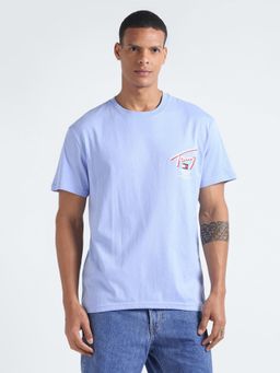 Tommy Hilfiger - Blue Logo Regular Fit Cotton T-Shirt