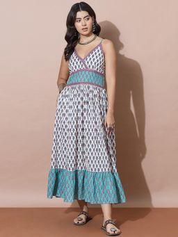Varanga - Bohemian Print Empire Waist Summer Dress