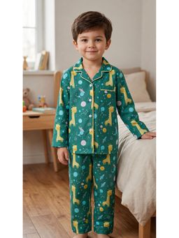 SEPHANI - Green Printed Night Suit for Boys