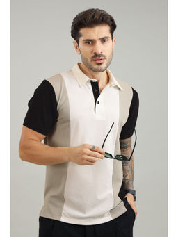 NEOFAA - Signature Men's White Color Block Polo T-Shirt