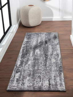 OBSESSIONS - Grey Abstract Bedside Runner