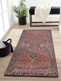 OBSESSIONS - Rust Ethnic Bedside Runner (2.5x5 Feet)