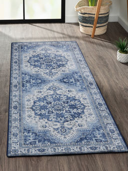 OBSESSIONS - Blue Ethnic Bedside Runner (2.5x5 Feet)
