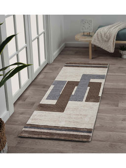 OBSESSIONS - Brown Abstract Bedside Runner