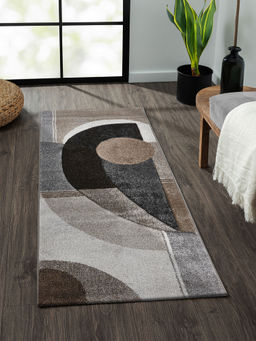 OBSESSIONS - Brown Geometric Bedside Runner