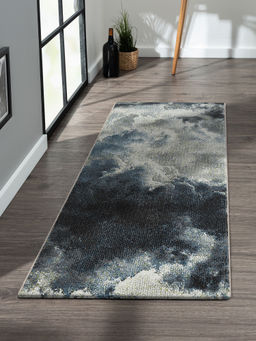 OBSESSIONS - Blue Abstract Bedside Runner