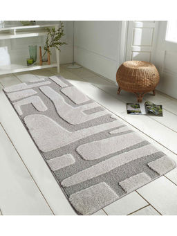 OBSESSIONS - Grey Abstract Bedside Runner (2.5x5 Feet)