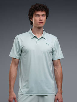 Puma - Training Green Cloudspun Men's Premium Comfort Gym Polo T-Shirt