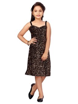 Aarika - Peach Colour Sequin Work Midi Dress