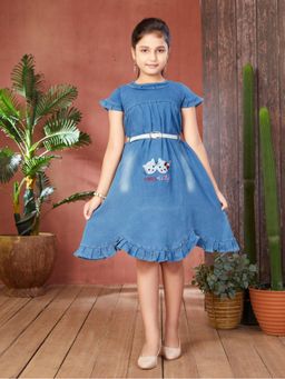 Aarika - Party Wear Blue Colour Solid Denim Midi (Set of 2)