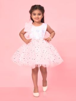 Aarika - Pink Colour Net Embellished Frocks