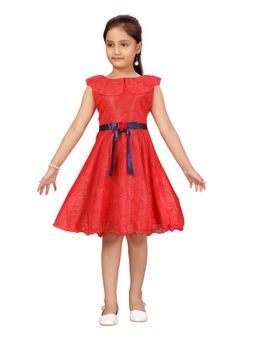 Aarika - Red Colour Net Frock