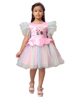 Aarika - Pink Colour Net Embellished Frock