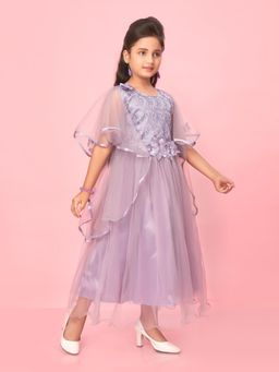 Aarika - Party Wear Purple Colour Net Thread Embroidery Gown