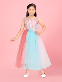 Aarika - Pink Colour Solid Net Gown