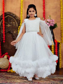 Aarika - Party Wear White Colour Embellished Net Gown