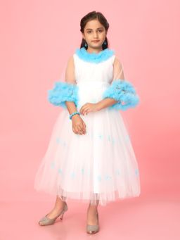 Aarika - White Colour Net Self Design Gown