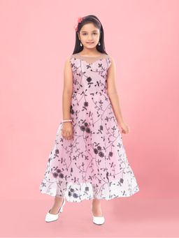 Aarika - Pink Colour Net Embellished Gown