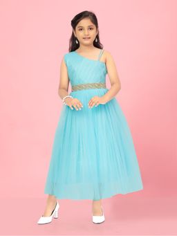 Aarika - Firozi Colour Solid Net Gown