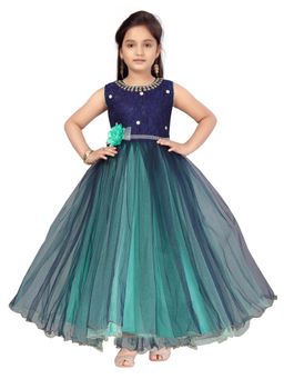 Aarika - Green and Navy Blue Colour Party Wear Gown (Set of 2)