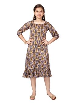 Aarika - Fawn Colour Midi Dress