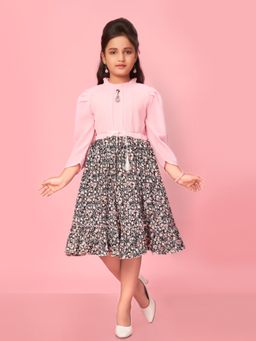 Aarika - Pink Colour Georgette Printed Frock (Set of 2)