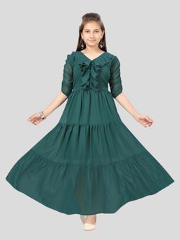 Aarika - Dark Green Colour Georgette Gown