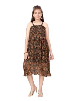 Aarika - Black Colour Georgette Midi Dress