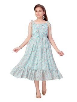 Aarika - Firozi Colour Georgette Midi Dress