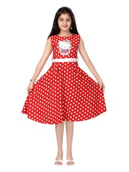 Aarika - Red Colour Polka Dot Midi Dress (Set of 2)