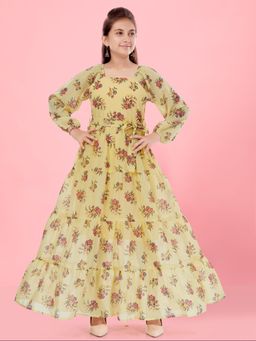 Aarika - Yellow Colour Georgette Maxi Dress