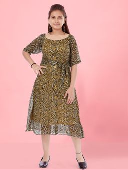 Aarika - Yellow Colour Georgette Midi Dress