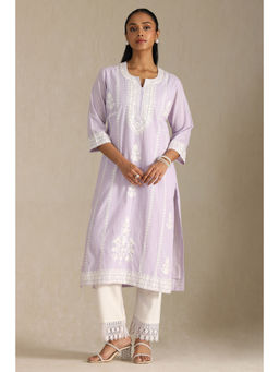 Soch - Lavender Floral Kurta and Pant (Set of 2)