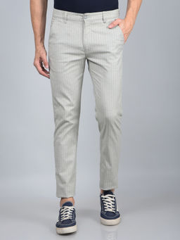 CRIMSOUNE CLUB - Men Green Stripes Trouser