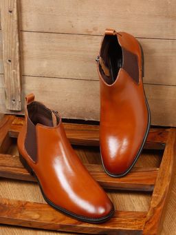 Teakwood - Men Tan Chelsea Boots
