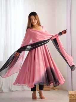 Wedani - Women Pink Embroidered Anarkali & Pant With Dupatta