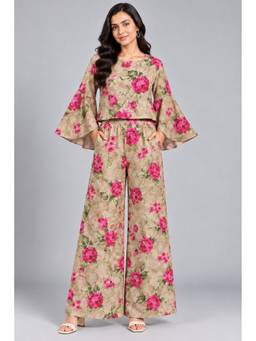 KEVORA APPARELS - Beige Floral Printed Co-Ord Set
