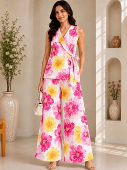KEVORA APPARELS - Pink Floral Printed Co-Ord Set