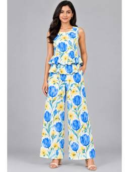 KEVORA APPARELS - Blue Floral Printed Co-Ord Set