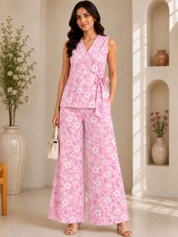 KEVORA APPARELS - Pink Floral Printed Co-Ord Set