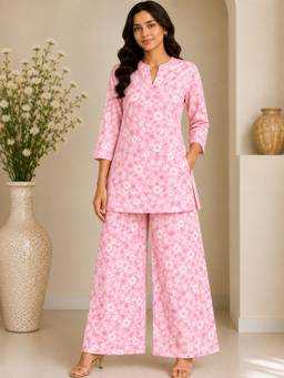 KEVORA APPARELS - Pink Floral Printed Co-Ord Set