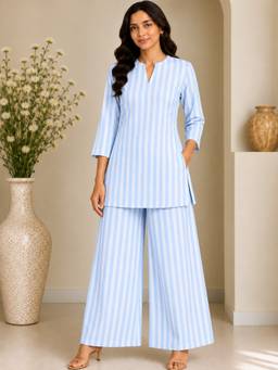 KEVORA APPARELS - Blue Printed Co-Ord Set