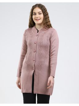 Monte Carlo - Women Mandarin Neck Full Sleeve Knitted Coat