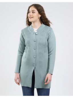 Monte Carlo - Women Mandarin Neck Full Sleeve Knitted Coat