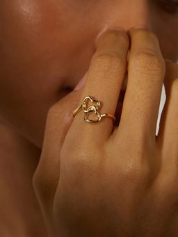 Pipa Bella by Nykaa Fashion - Gold Heart Shaped Solid Ring