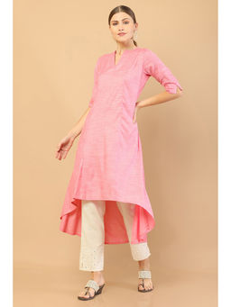 Soch - Pink Rayon High-low Kurta