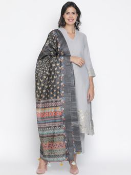 Shingora - Woven Design Grey Jacquard Suit Co-Ord (Set of 3)