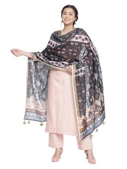 Shingora - Pink Woven Design Jacquard Suit Co-Ord (Set of 3)