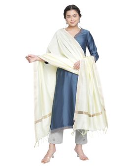 Shingora - Plain Woven Cotton Silk Blend Suit Co-Ord (Set of 3)