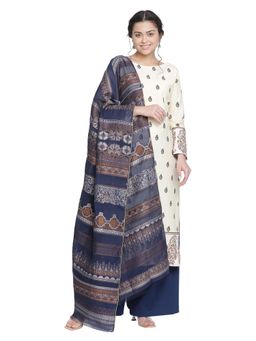 Shingora - Printed Design Dark Beige Suit Co-Ord (Set of 3)